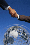 Leaders shaking hands