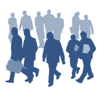 Businessmen walking