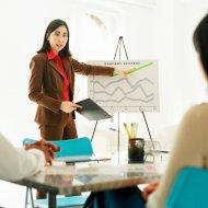 Woman
presenting to small group