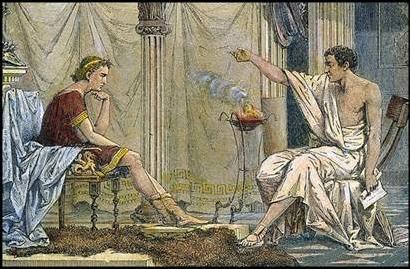 Aristotle mentoring Alexander the Great